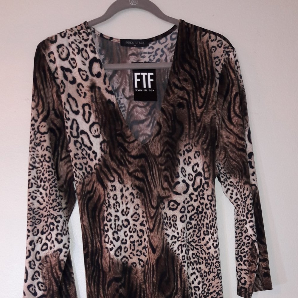 ANIMAL PRINT  BODYCON DRESS - Picture 4 of 5